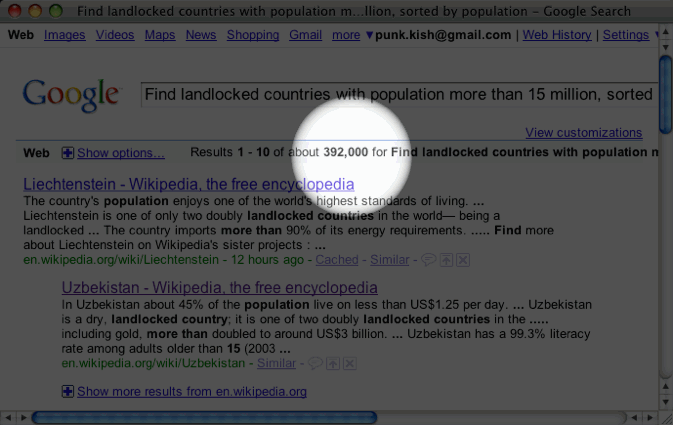 Google search query