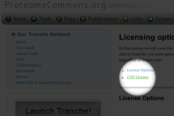 Proteome Commons CC0 waiver