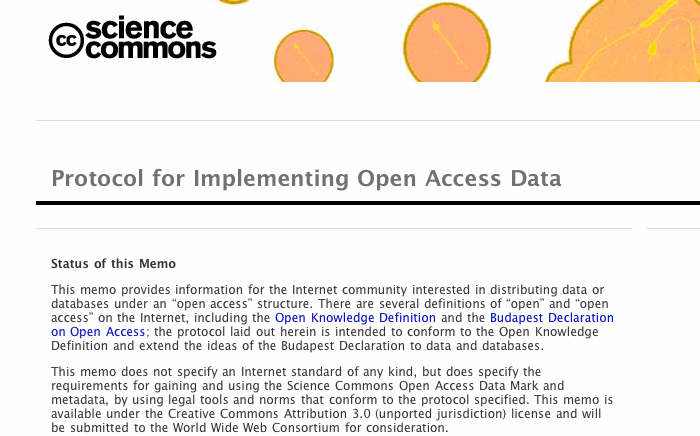 Protocol for implementing open data